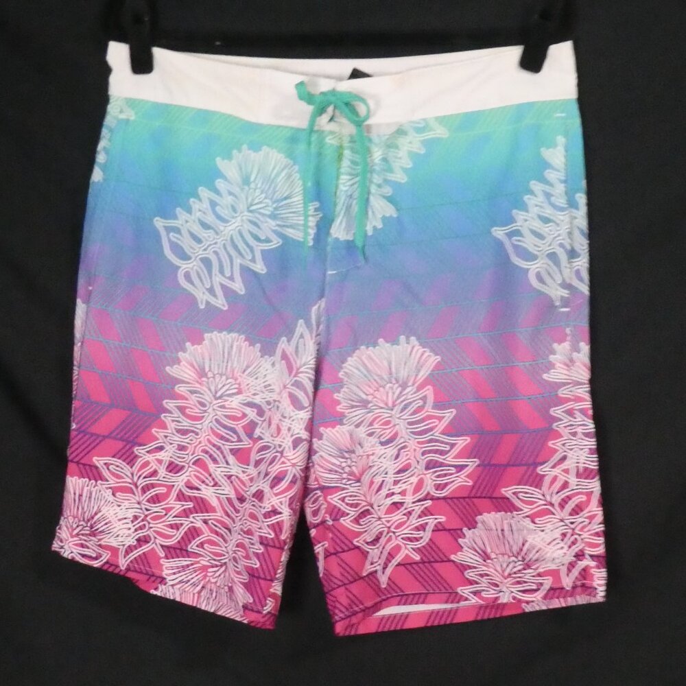 GEORGE | medium | Tropical Gradient Swim Shorts *stained waistline